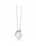 Collana Miluna - Oro Bianco 18 carati - Perla - Diamanti Naturali - PCL6554