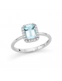 Anello Miluna - Oro Bianco 18 carati - Acquamarina 0,87 ct - Diamanti - LID3765