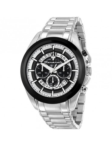 Maserati Watch - Chronograph - Silver -45mm-Black Bezel-R8873612059