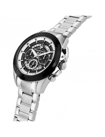 Maserati Watch - Chronograph - Silver -45mm-Black Bezel-R8873612059 2