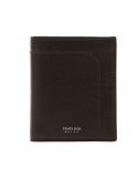 Pineider Vertical Wallet - in Dark Brown Tumbled Calfskin - 0