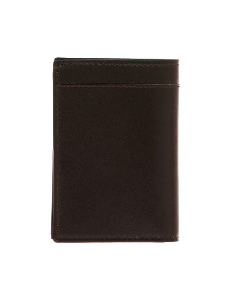 Pineider Vertical Wallet - in Dark Brown Tumbled Calfskin - 0