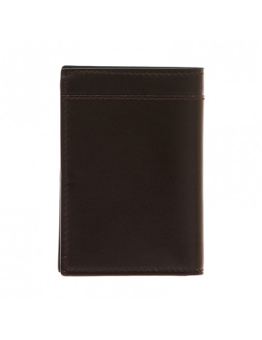 Portafoglio Verticale Pineider - in Pelle di Vitello Bottalata Marrone Scuro - PTS713059