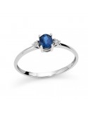 Anello Miluna - Oro Bianco 18 carati - Zaffiro 0,43 ct - Diamanti - LID3670