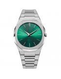 D1 Milano Watch - Ultra Thin - Scarabeo - Silver -40mm-Green-UTBJ37