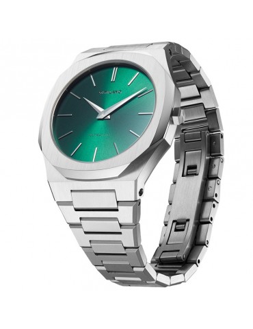 D1 Milano Watch - Ultra Thin - Scarabeo - Silver -40mm-Green-UTBJ37 2