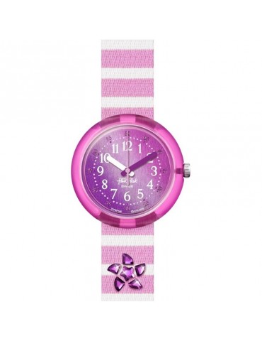 Flik Flak Watch - Shining Seastar-Pink-32mm-Purple Crystals-FPNP146