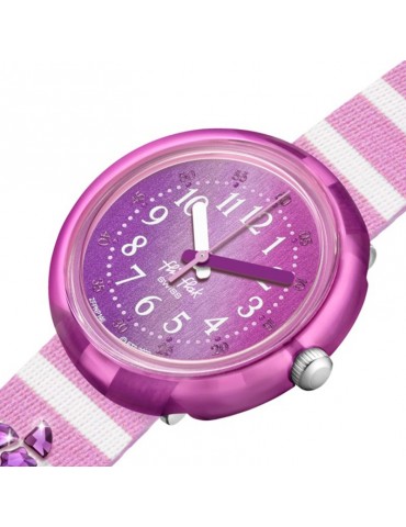 Flik Flak Watch - Shining Seastar-Pink-32mm-Purple Crystals-FPNP146 2