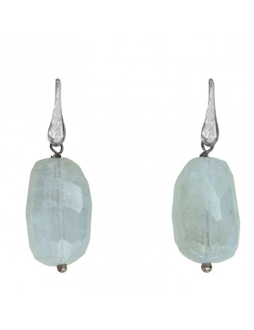 Della Rovere Earrings - in 925% Silver - Aquamarine Pendants - DR132