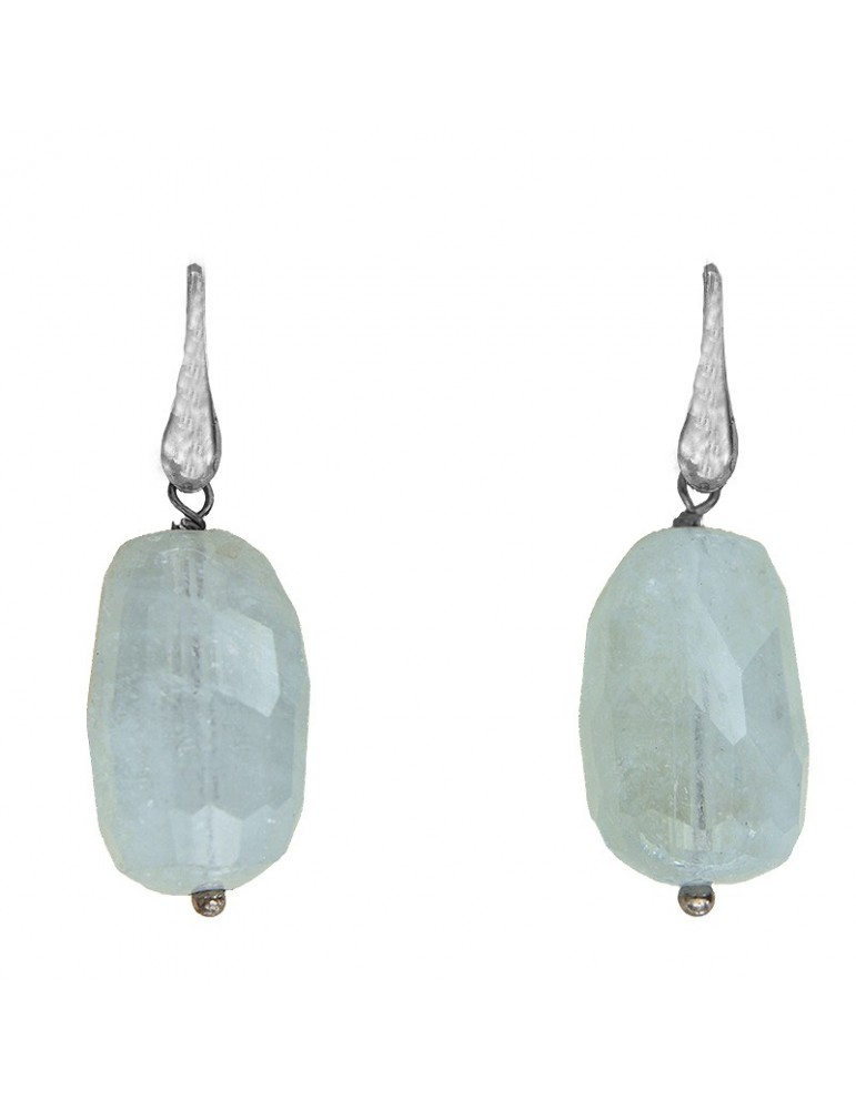 Della Rovere Earrings - in 925% Silver - Aquamarine Pendants - DR132