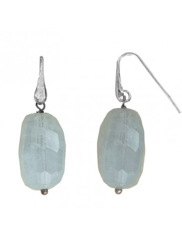 Della Rovere Earrings - in 925% Silver - Aquamarine Pendants - DR132 2