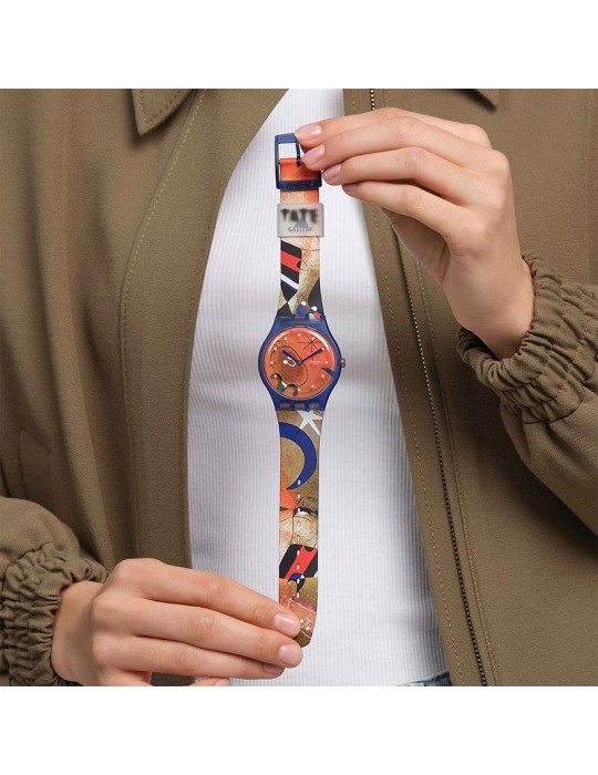 Swatch watch - Miro's Women & Bird in The Moonlight - 41mm-SO29Z136