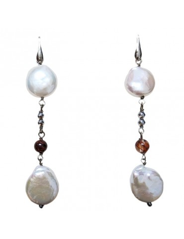 Orecchini Della Rovere - Perle Barocche - Quarzo Ferruginoso -ORDRP050