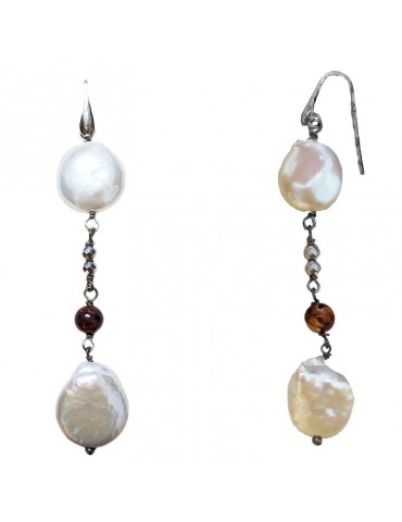 Orecchini Della Rovere - Perle Barocche - Quarzo Ferruginoso -ORDRP050 2