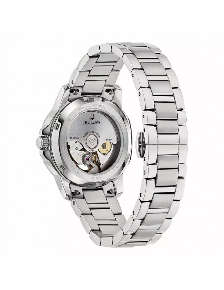 Bulova Women's Watch - Marine Star Automatic Mechanical 35mm Mother of Pearl with Steel Bracelet - 0