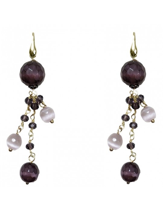 Sikè Earrings - Pendants - Cat's Eye - ART9839OR