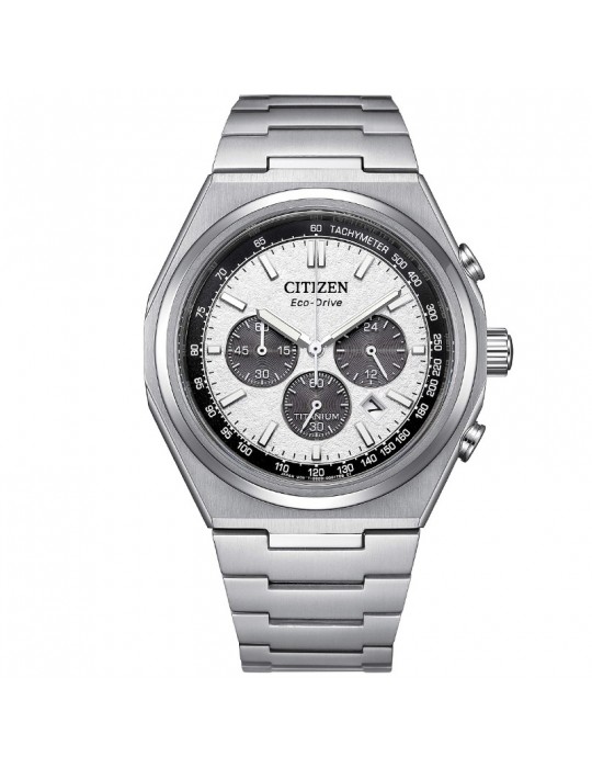 Orologio Citizen - Super Titanium Eco-Drive Cronografo 42mm Bianco Grigio - CA4610-85A