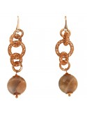 Della Rovere Earrings - Pink - Worked Circles - Moonstone - DR204