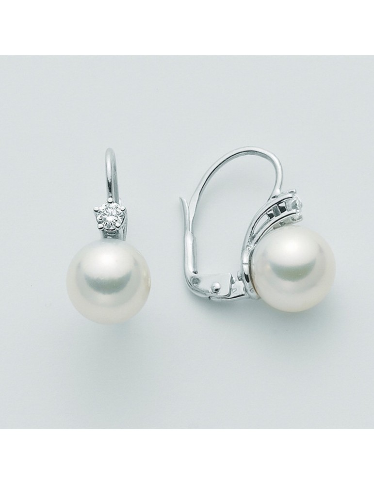 NIMEI EARRINGS WITH AKOYA PEARLS AND DIAMONDS - 0