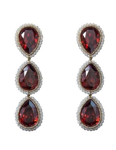 Orecchini Sikè - Swarovski Rosso Magma - Cristalli di Rocca - WL0051OR