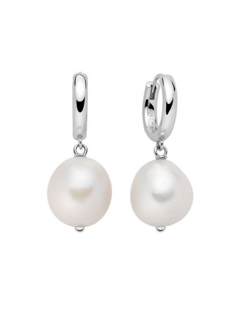 Orecchini Miluna Argento 925% Pendenti Perle Barocche 12-14mm