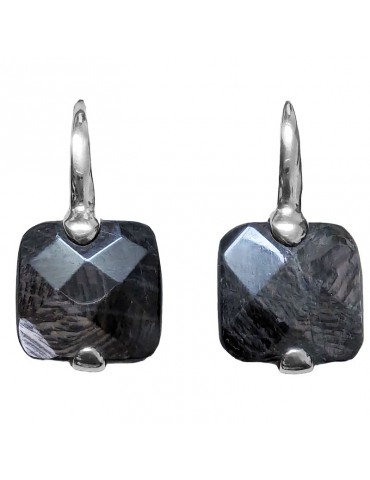 Della Rovere Earrings - 925% Silver - Black Rutilated Quartz - DR229