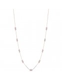 Lelune Necklace - Classic in 18K Rose Gold with Pink Freshwater Pearls 3.5-6.5 mm - 0
