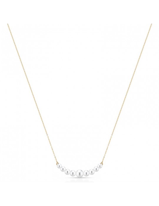 Collana Lelune - Oro Giallo 18 Carati - Perle Freshwater Bianche 3,5-6,5 mm -LLGC2144.1