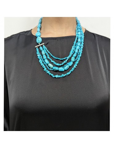 Collana Della Rovere - in Argento 925% - Pietre di Turchese - 14815