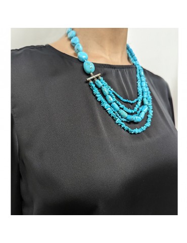 Della Rovere Necklace - in 925% Silver - Turquoise Stones - 14815 2