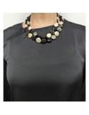 Della Rovere Necklace - Multistrand -Baroque Pearls-Obsidian-COLDR8398