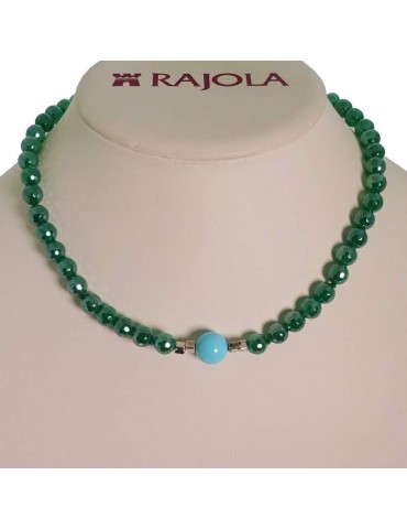 Rajola Necklace - Corsica - Green Agate - Turquoise Paste - 454432