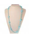 Rajola Necklace - Cecilia - Long -Turquoise Paste-Green Agate-54285401