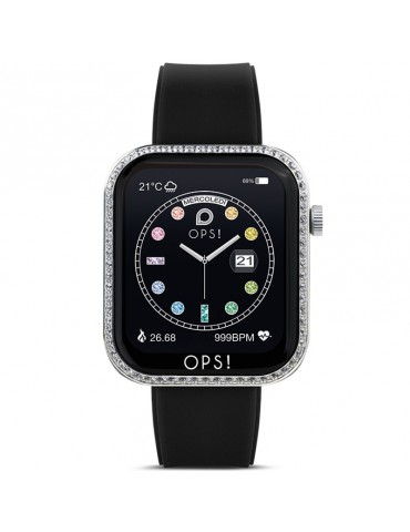 Smartwatch Oops! - Call Love - Multifunction - Black - Crystals - OPSSW40