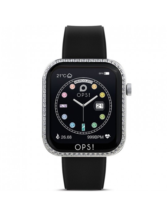 Smartwatch Ops! - Call Love - Multifunzione - Nero -Cristalli - OPSSW40