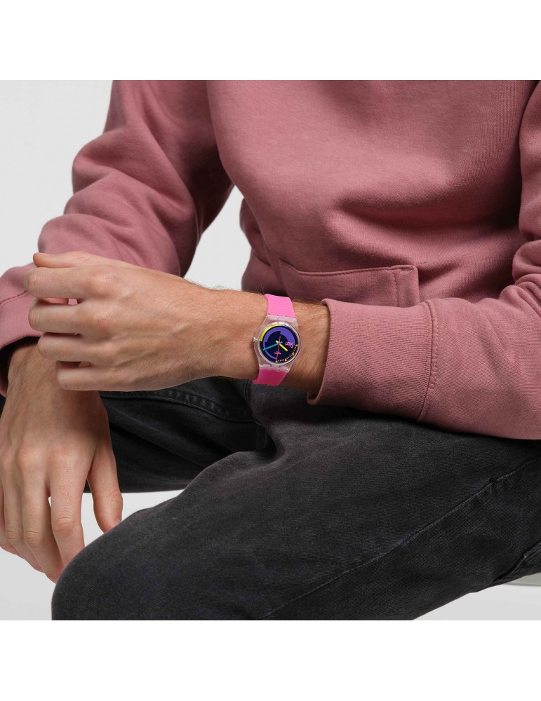 Orologio Swatch - Neon - Pink Podium - Rosa - 34mm-Nero-Viola-SO28K111