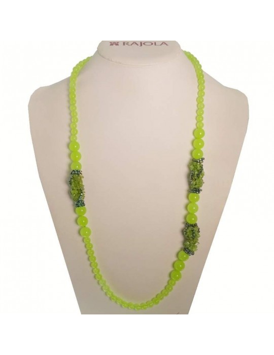 Rajola Necklace - Hula - Long - Light Green Jade - Peridot - 5461416