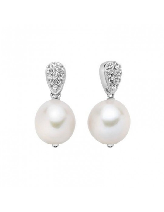 Orecchini Miluna - Argento 925% - Perle Barocche 12-14mm e Topazi Bianchi - PER2739B Orecchini Miluna - Argento 925% - Perle Barocche 12-14mm e Topazi Bianchi - PER2739B