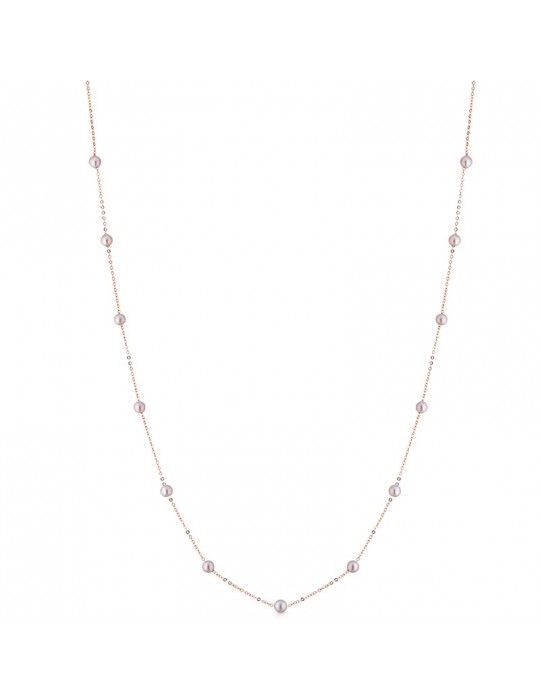 Collana Lelune - Oro Rosa 18 Carati - Perle Freshwater Rosa 3,5-4 mm - LLGC2141.3