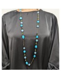 Giadan Necklace - 925% Silver Rosé-Aquamarine-Turquoise Paste-CAR330