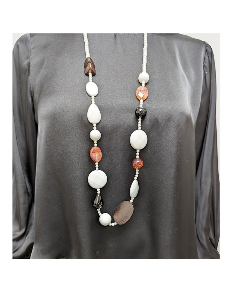 Collana Della Rovere - Agata Bianca - Occhio di Bue - COLDR8052A