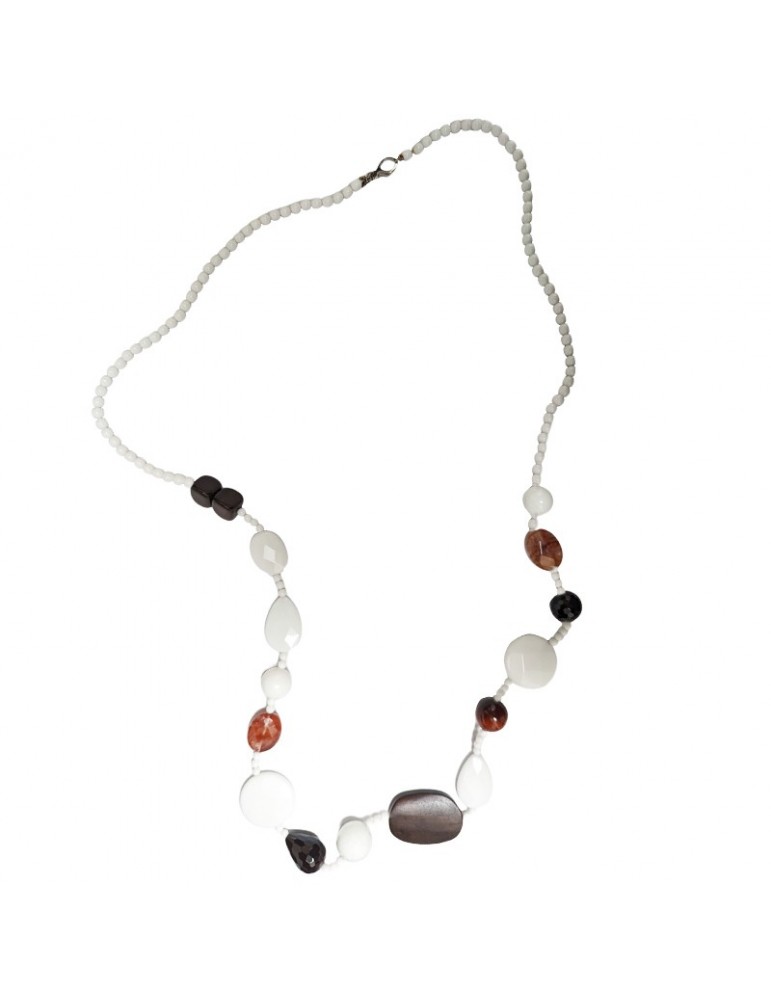 Della Rovere Necklace - White Agate - Bull's Eye - COLDR8052A