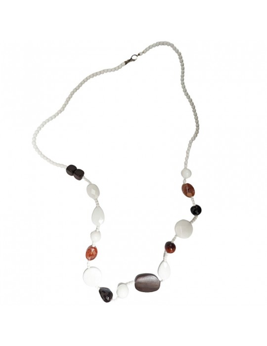 Della Rovere Necklace - White Agate - Bull's Eye - COLDR8052A