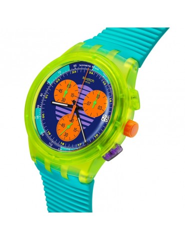Orologio Swatch - Neon Wave - Turchese - 42mm - Multicolore - SUSJ404 2