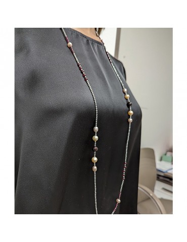 Collana Della Rovere - Lunga - Perle - Granato Rosso - COLDR7441 2