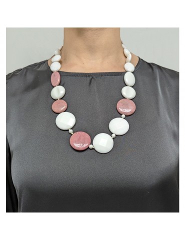 Collana Della Rovere  - Agata Bianca - Opale Rosa - COLDRP12