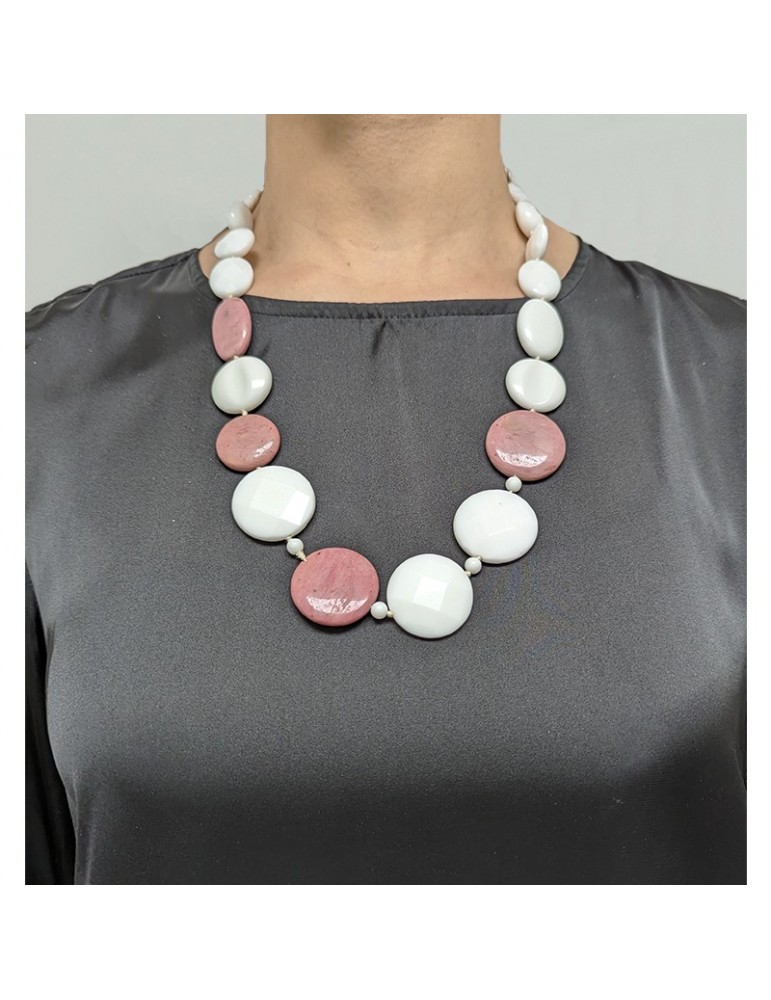 Collana Della Rovere  - Agata Bianca - Opale Rosa - COLDRP12