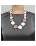 Della Rovere Necklace - White Agate - Pink Opal - COLDRP12