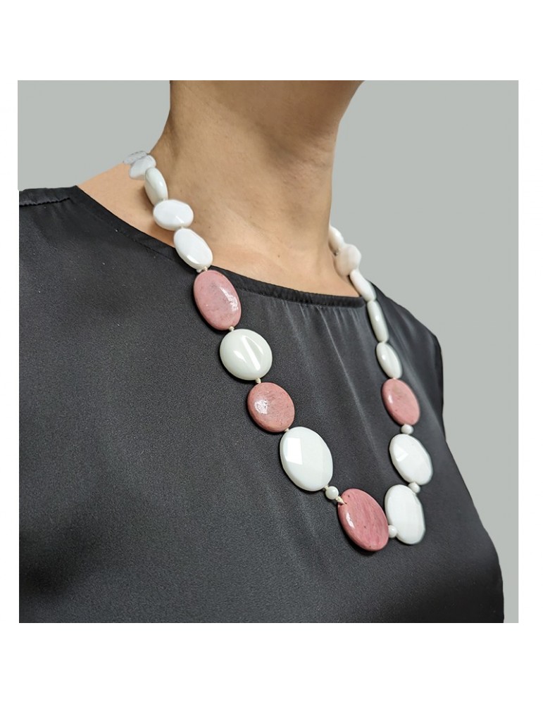 Collana Della Rovere  - Agata Bianca - Opale Rosa - COLDRP12