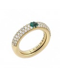 Anello Chimento - Forever Stack Me Demi Pavè in Oro Giallo 18 carati con Diamanti Naturali e Smeraldo - 0